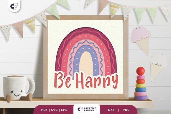 Be Happy Boho Rainbow 3D Paper Cut: A Design Deep Dive