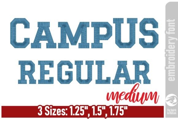 Campus Regular Embroidery Font: Bold & Sporty Typography