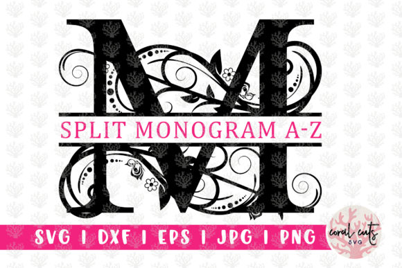Elegant Swirl Floral Split Monogram Alphabets for Design