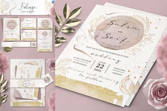 Foliage Wedding Invitation Set: Elevate Your Design