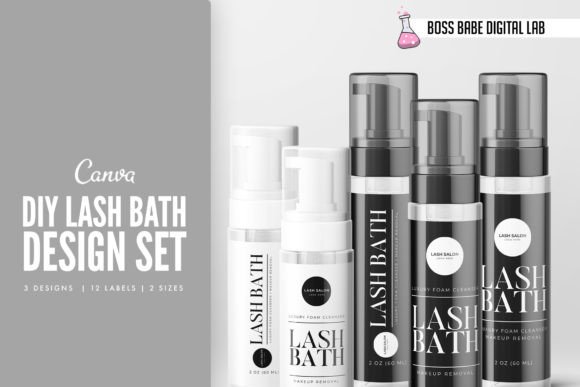 Professional Lash Shampoo Bottle Label Templates for Your Brand