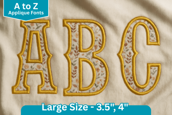 Vintage Serif Applique Embroidery Font for Timeless Design